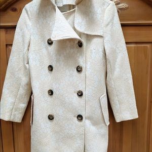 Ladies Size Medium Dress Coat Winter White Lace